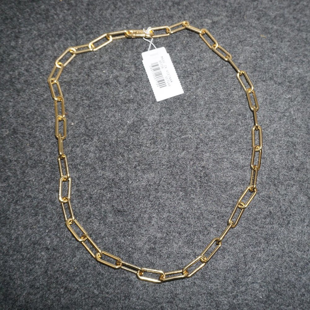 NWT J. Crew paperclip necklace gold tone